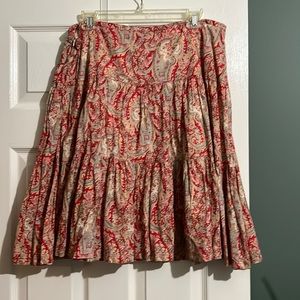 Chaps Paisley Red and Tan Skirt
